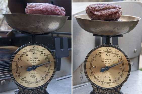Weighing ground beef
