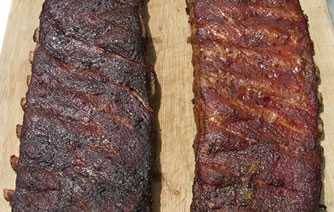 bark on ribs from gas vs charcoal