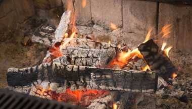 the coals are ready on this wood fire