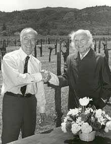 Robert Mondavi with Baron Rothschild