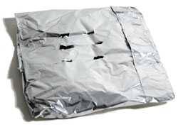 foil packet containing wood chips for smoking