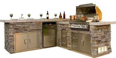 outdoor kitchen and barbecue
